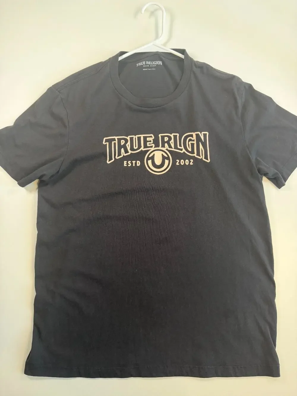 Tue Religion Men's Black Graphic T-Shirt Size Medium TRUE RLGN Logo Tee